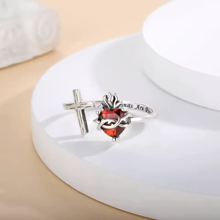 Sacred Heart of Jesus Ring: With God All Things Are Possible