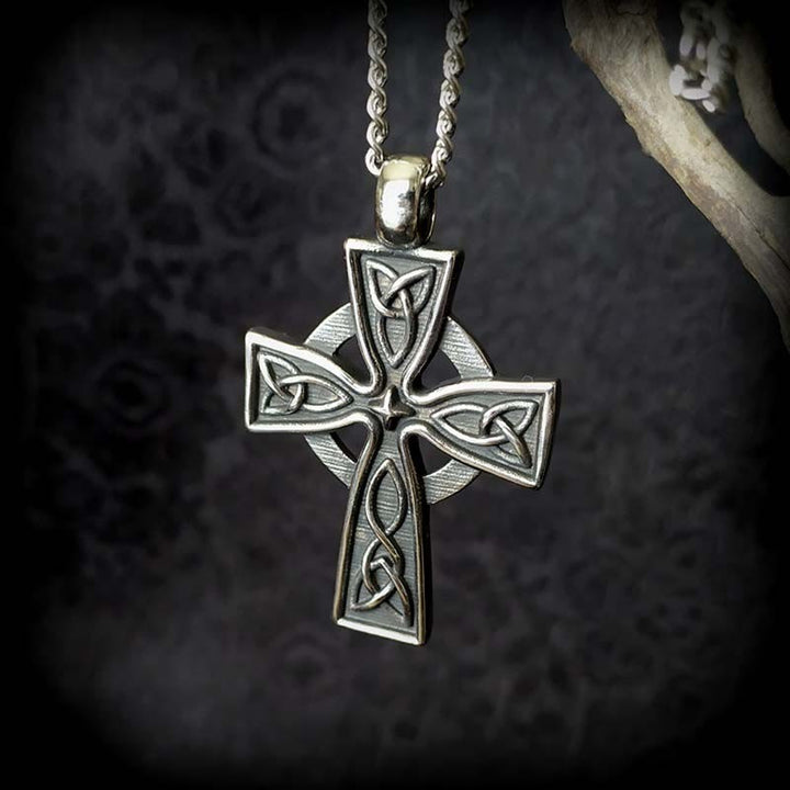 Vintage Trinity Sacred Celtic Cross Necklace: A Divine Symbol of Faith and Heritage