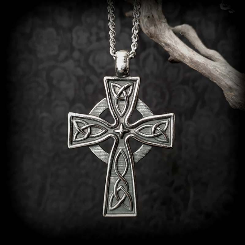 Vintage Trinity Sacred Celtic Cross Necklace: A Divine Symbol of Faith and Heritage