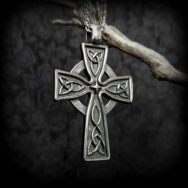 Vintage Trinity Sacred Celtic Cross Necklace: A Divine Symbol of Faith and Heritage