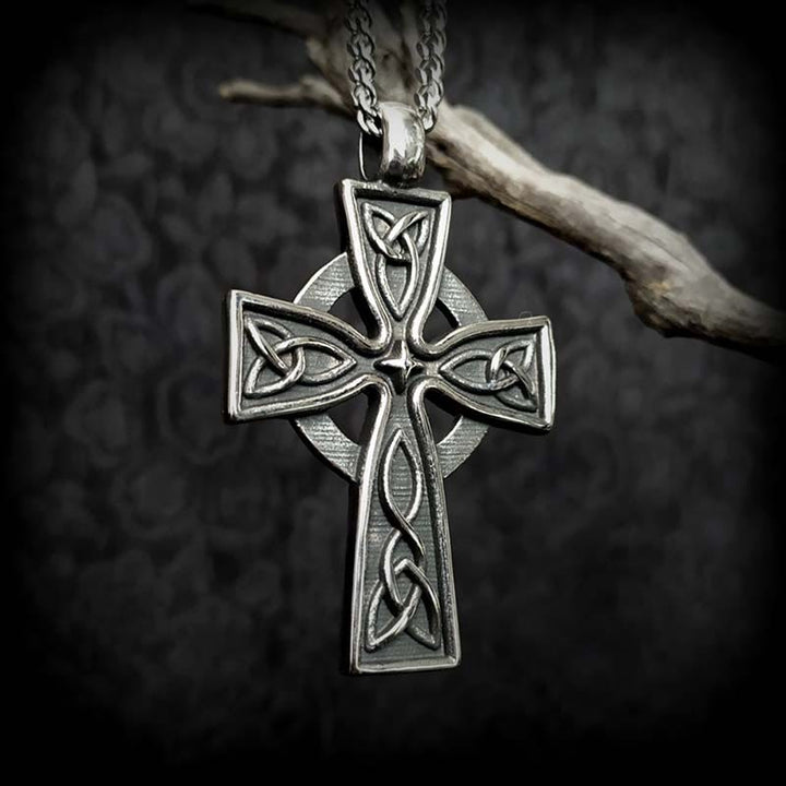 Vintage Trinity Sacred Celtic Cross Necklace: A Divine Symbol of Faith and Heritage