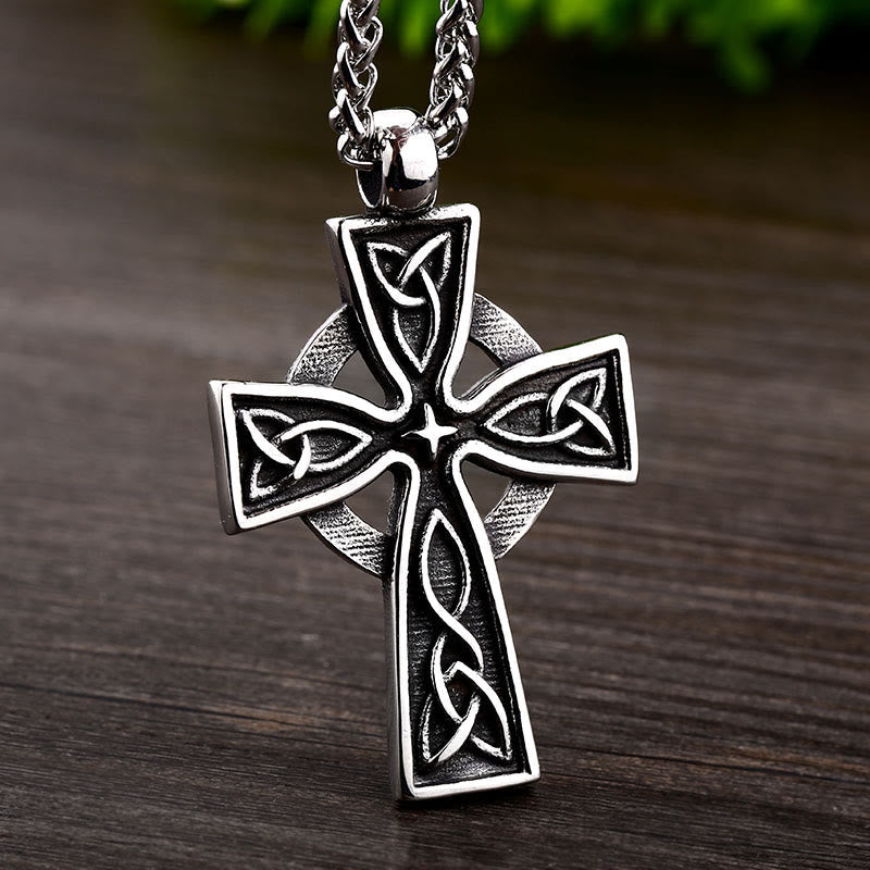 Vintage Trinity Sacred Celtic Cross Necklace: A Divine Symbol of Faith and Heritage