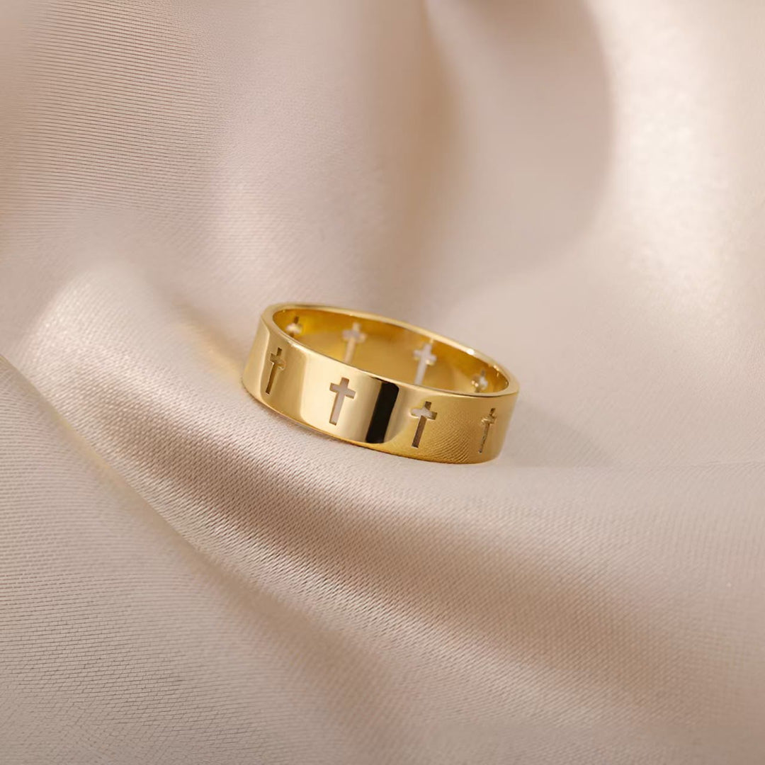 Divine Gold Cross Ring: A Simple Yet Deep Expression of Devotion