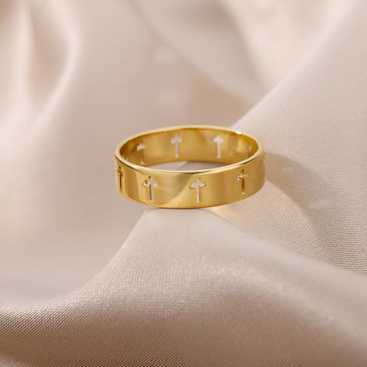 Divine Gold Cross Ring: A Simple Yet Deep Expression of Devotion