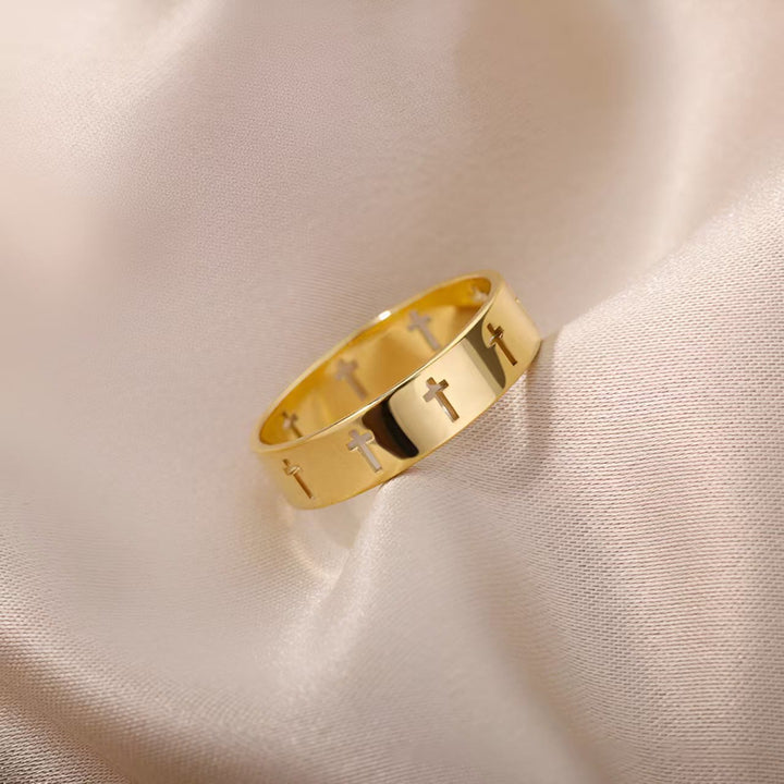 Divine Gold Cross Ring: A Simple Yet Deep Expression of Devotion