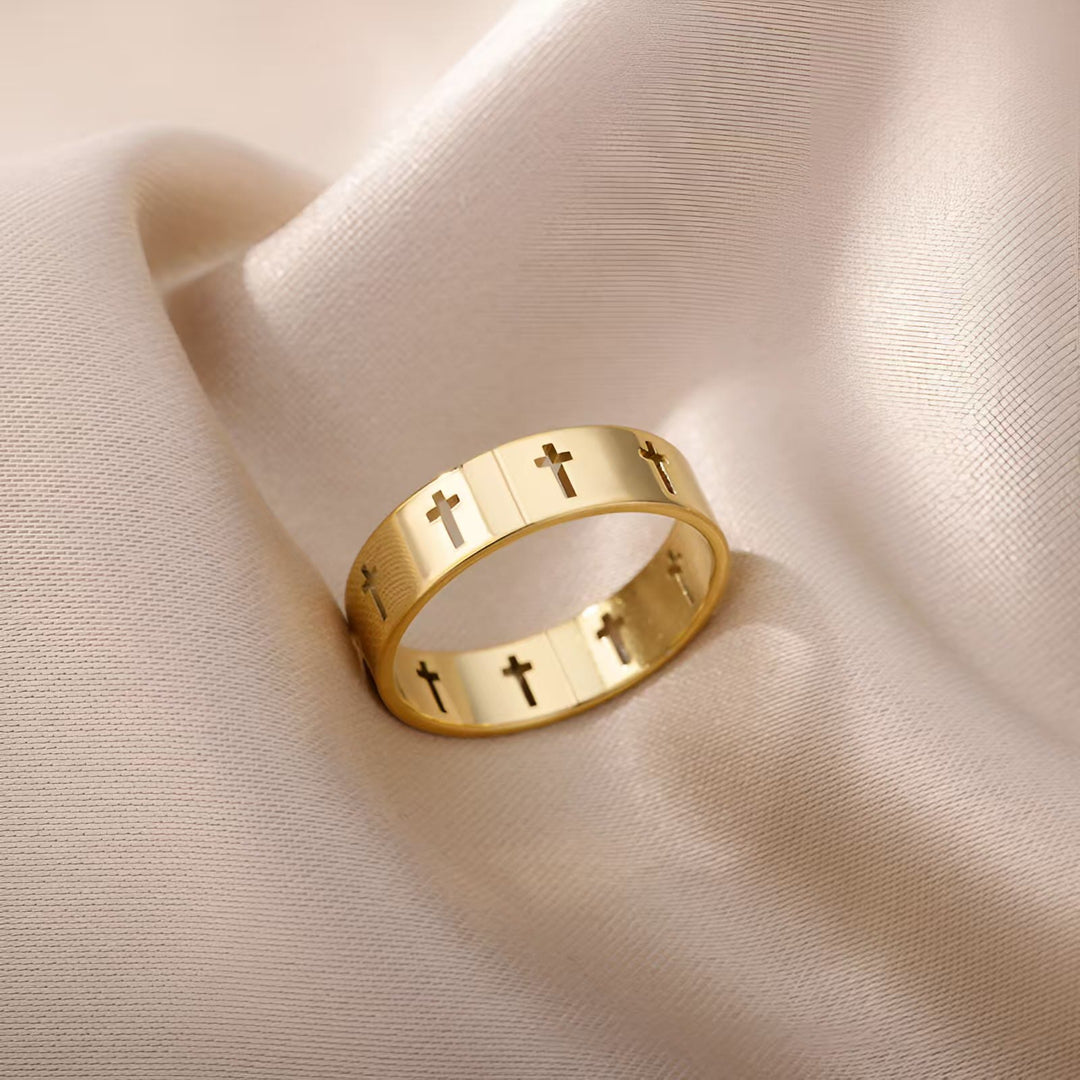 Divine Gold Cross Ring: A Simple Yet Deep Expression of Devotion