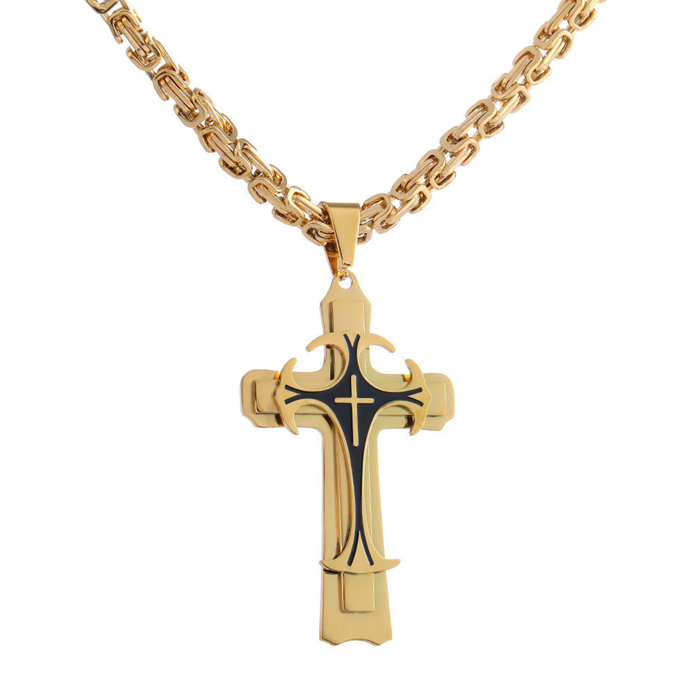 3 Color Faith and Courage Cross Necklace: Embrace the Power of Belief