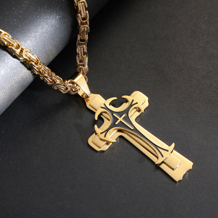 3 Color Faith and Courage Cross Necklace: Embrace the Power of Belief