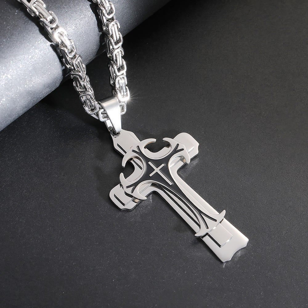 3 Color Faith and Courage Cross Necklace: Embrace the Power of Belief