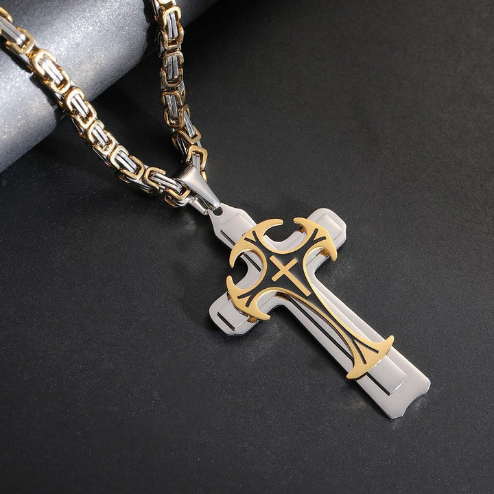 3 Color Faith and Courage Cross Necklace: Embrace the Power of Belief