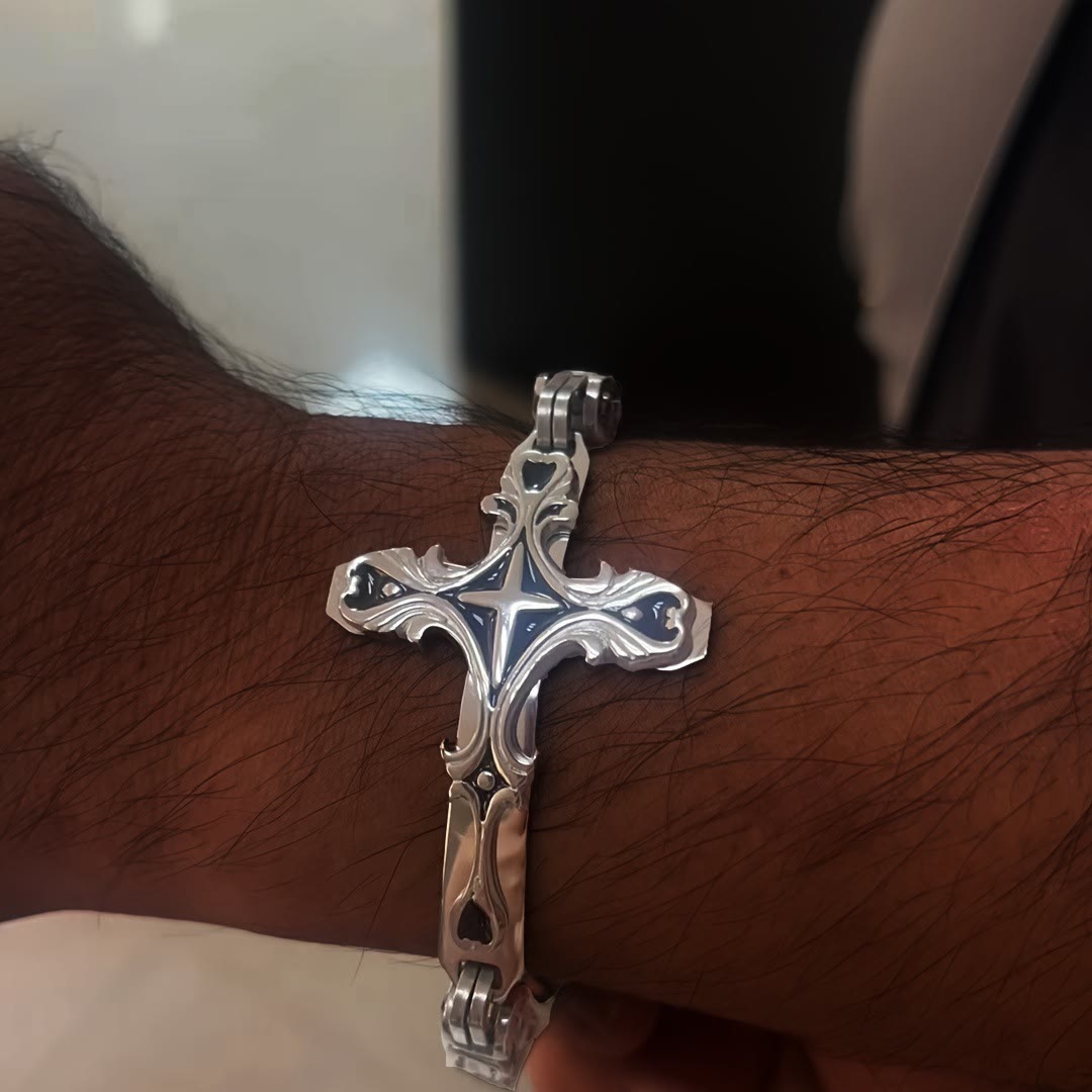 Iron & Faith Men's Bracelet: Strength and Redemption in Every Link