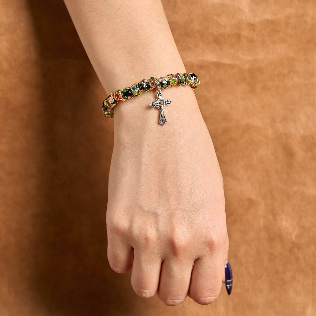Handcrafted Cloisonné Beads Timeless Faith Bracelet: A Testament of Christ's Presence