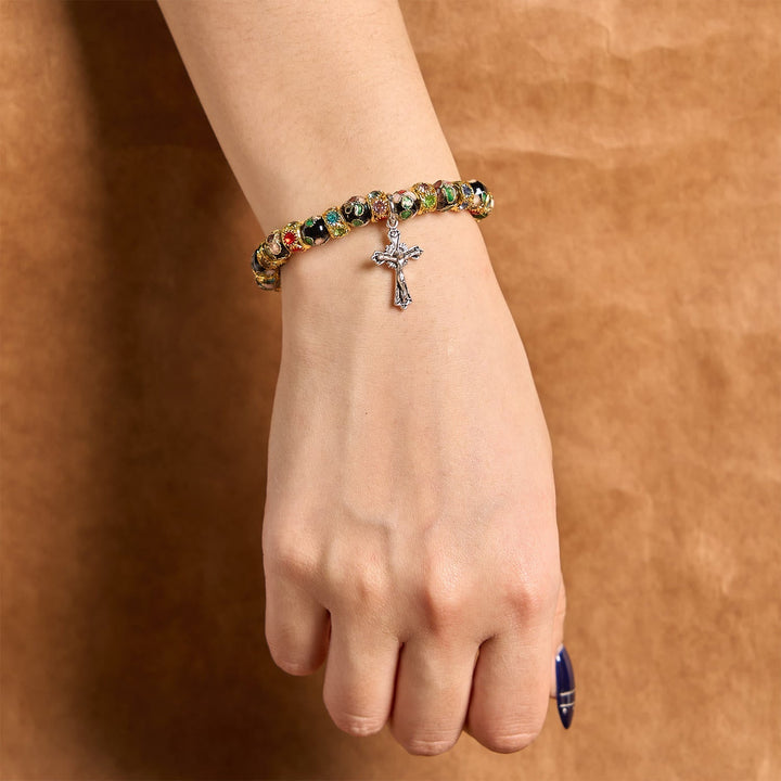 Handcrafted Cloisonné Beads Timeless Faith Bracelet: A Testament of Christ's Presence