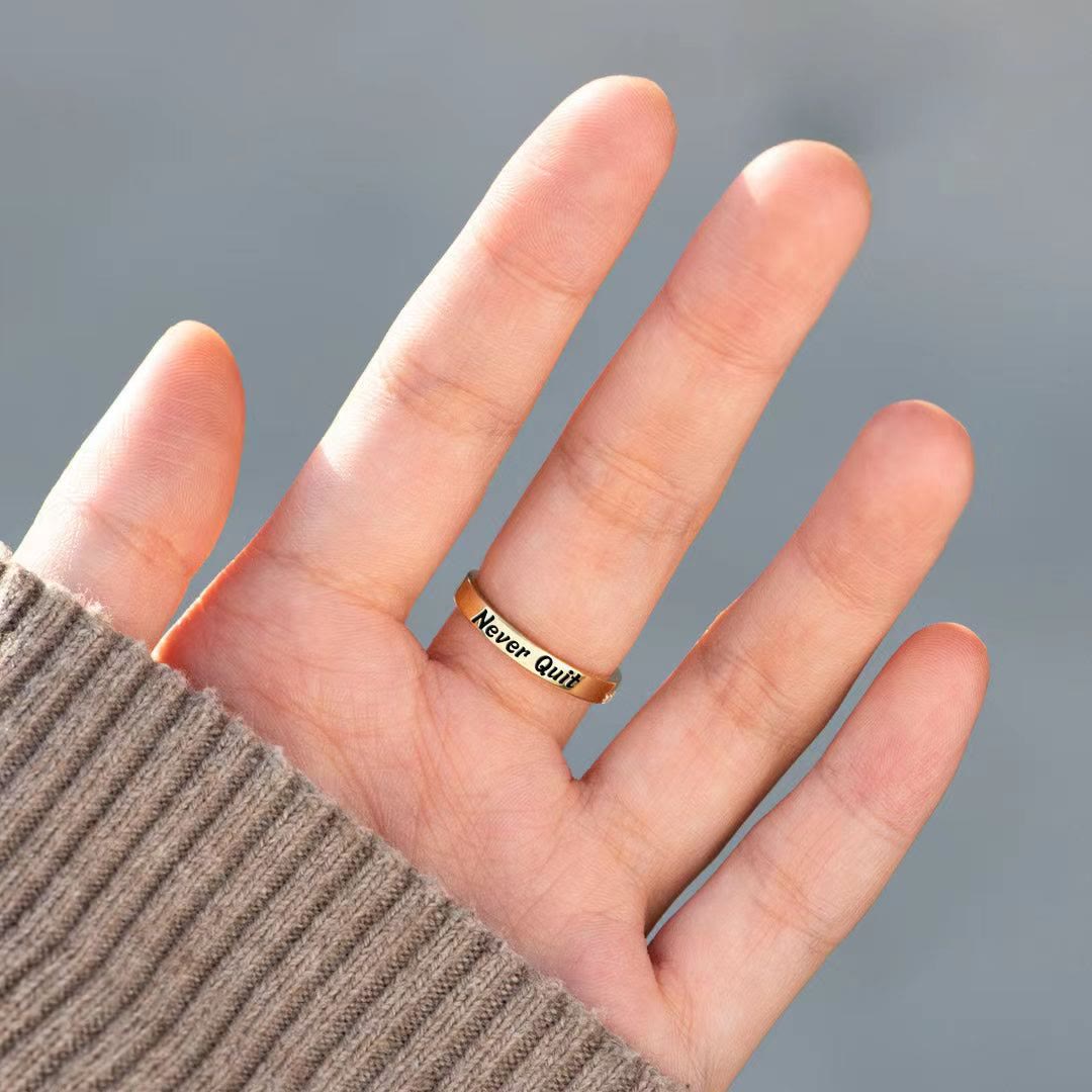 925 Silver Cross Minimalist "Never Quit" Ring: A Symbol of Belief and Uplift