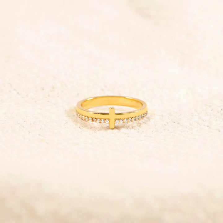 925 Silver Cross Minimalist "Never Quit" Ring: A Symbol of Belief and Uplift