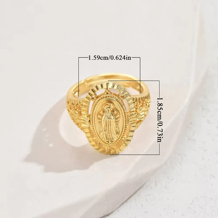 The Vintage&Classic Style Our Lady of Guadalupe Ring: A Timeless Tribute to Faith and Elegance