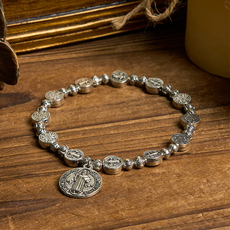 St. Benedict Crucifix Rose Bracelet: Timeless Christian Accessory for Daily Faith Expression