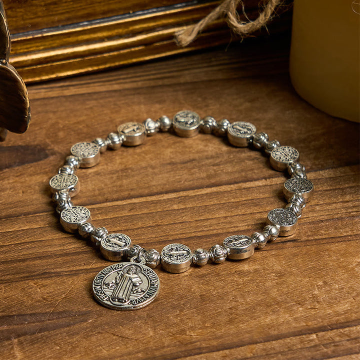 St. Benedict Crucifix Rose Bracelet: Timeless Christian Accessory for Daily Faith Expression