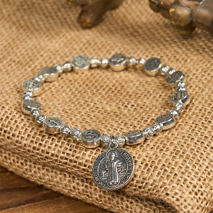 St. Benedict Crucifix Rose Bracelet: Timeless Christian Accessory for Daily Faith Expression