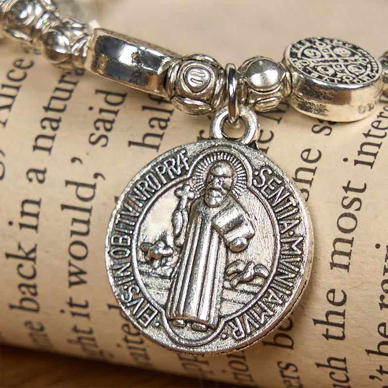 St. Benedict Crucifix Rose Bracelet: Timeless Christian Accessory for Daily Faith Expression