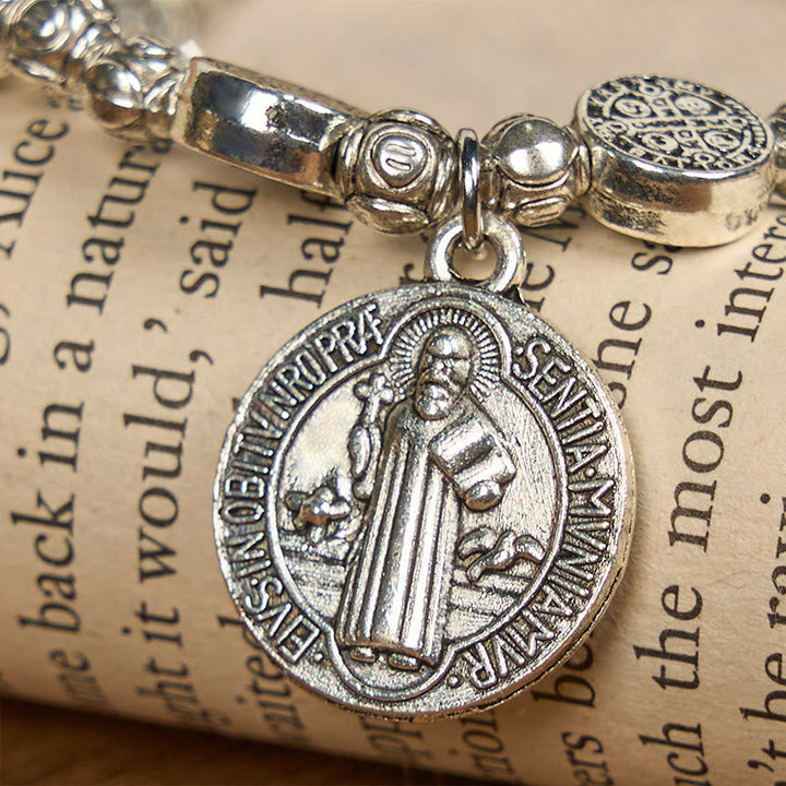St. Benedict Crucifix Rose Bracelet: Timeless Christian Accessory for Daily Faith Expression