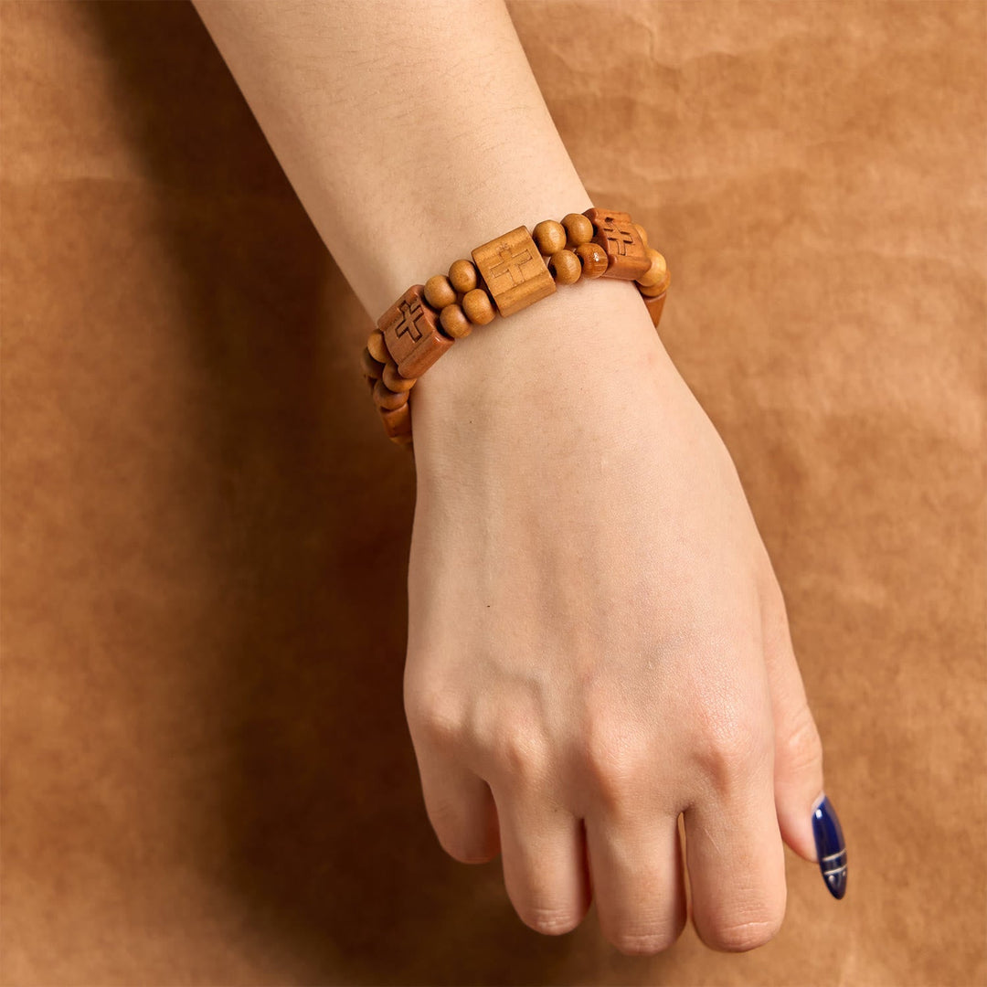 3colors Cross Wooden Bracelet: Symbol of Devotion and Beauty