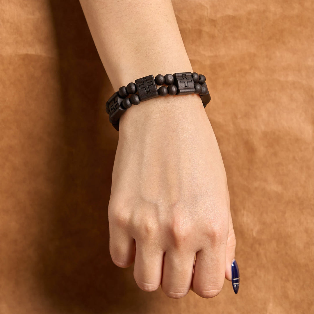 3colors Cross Wooden Bracelet: Symbol of Devotion and Beauty