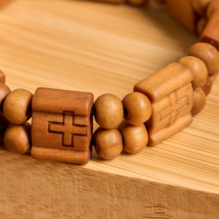 3colors Cross Wooden Bracelet: Symbol of Devotion and Beauty