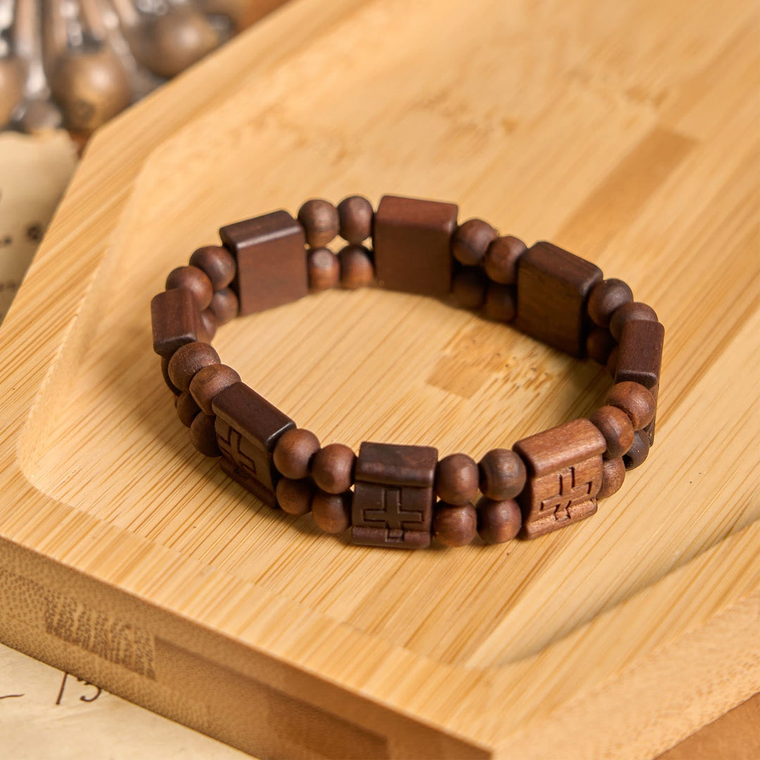 3colors Cross Wooden Bracelet: Symbol of Devotion and Beauty