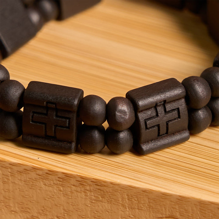 3colors Cross Wooden Bracelet: Symbol of Devotion and Beauty