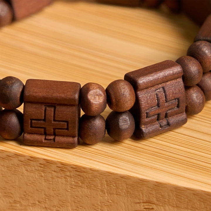 3colors Cross Wooden Bracelet: Symbol of Devotion and Beauty