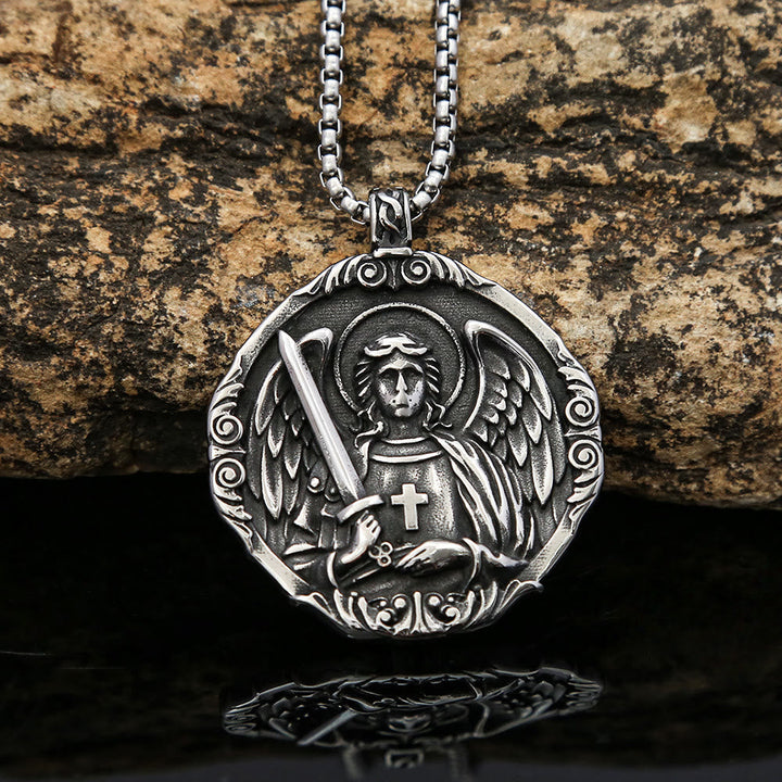 Cross Angel Wings Stainless Steel Pendant Necklace Chains