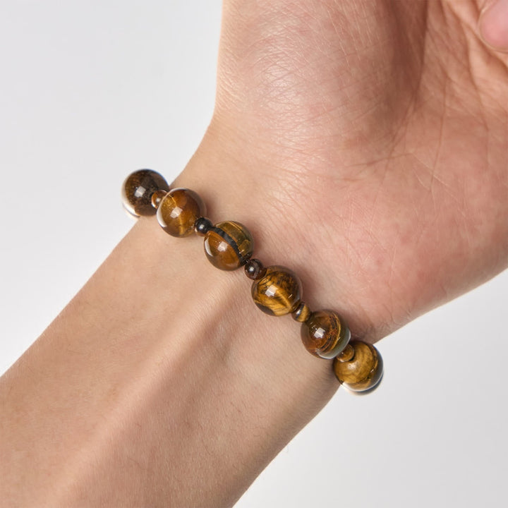10mm Yellow Tiger's Eye Stone One Decade Rosary Bracelet