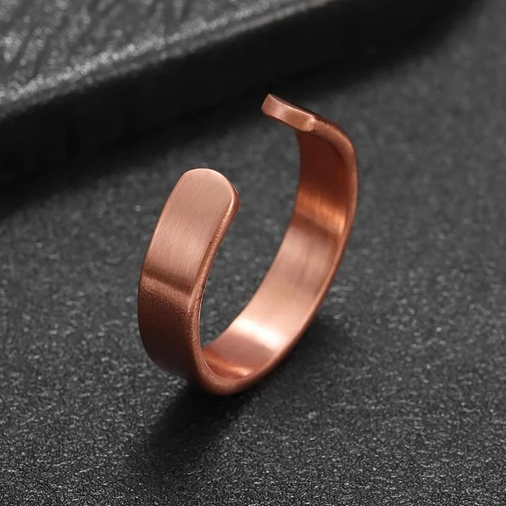 Minimalist Jesus Symbol Adjustable Copper Ring: Distinctive Sign of Faith