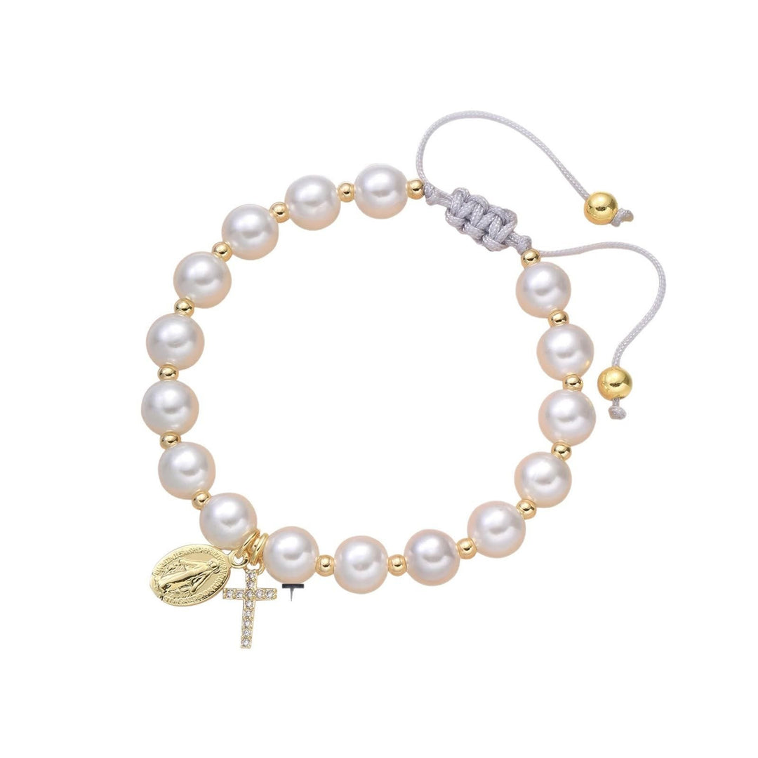 PRAYERFUL FAITH: Elegant Miraculous Medal White Bracelet with Bible Verse Card