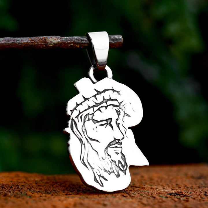 Classic Jesus with Crown of Thorns Cross Pendant Necklace: Soul Meets Blessing