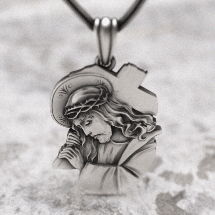 Classic Jesus with Crown of Thorns Cross Pendant Necklace: Soul Meets Blessing