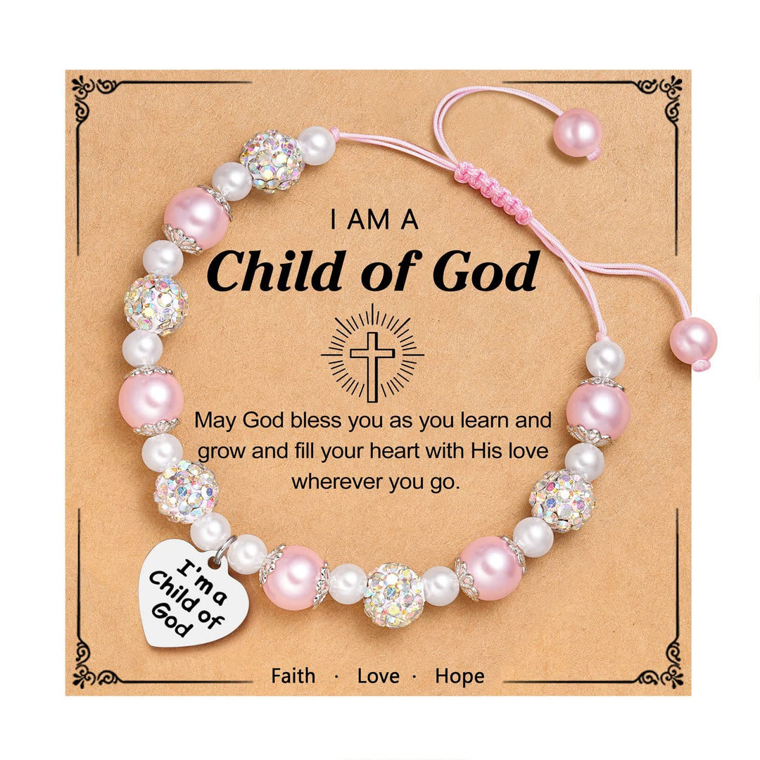 PRAYERFUL FAITH: Child of God Engraved Bracelet with Faith Card for Women & Men