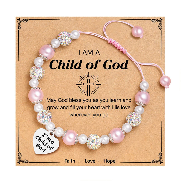PRAYERFUL FAITH: Child of God Engraved Bracelet with Faith Card for Women & Men