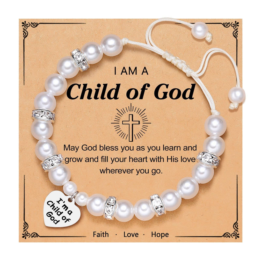PRAYERFUL FAITH: Child of God Engraved Bracelet with Faith Card for Women & Men