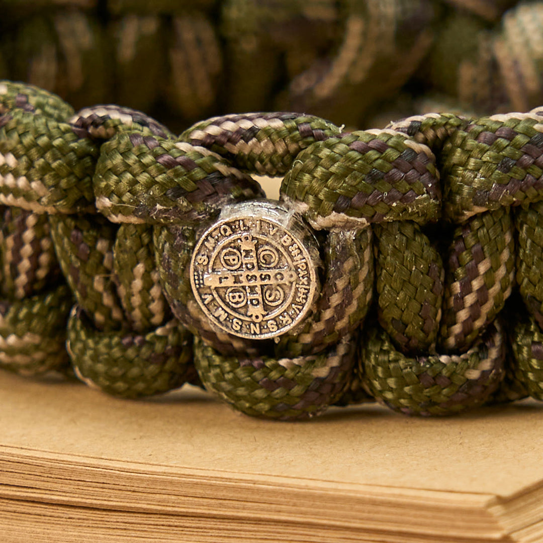 Vintage Style Durable Handcrafted Paracord St. Benedict Bracelet