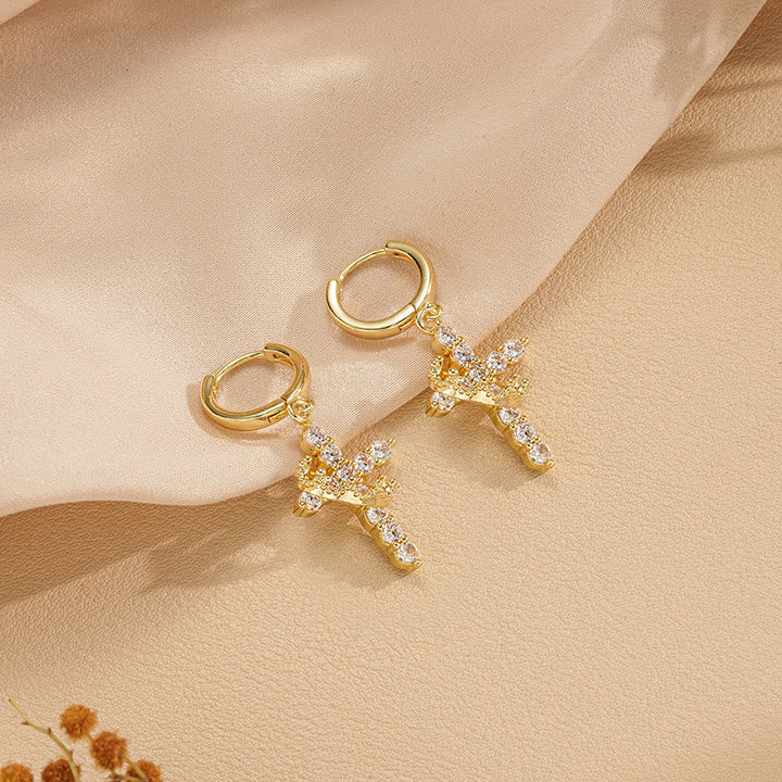 Modern Crowned in Faith Cross Necklace, Earrings