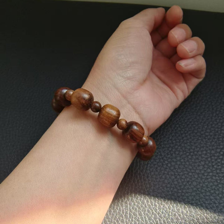 Classic Style Brown Wooden Faith Bracelet with INRI Crucifix