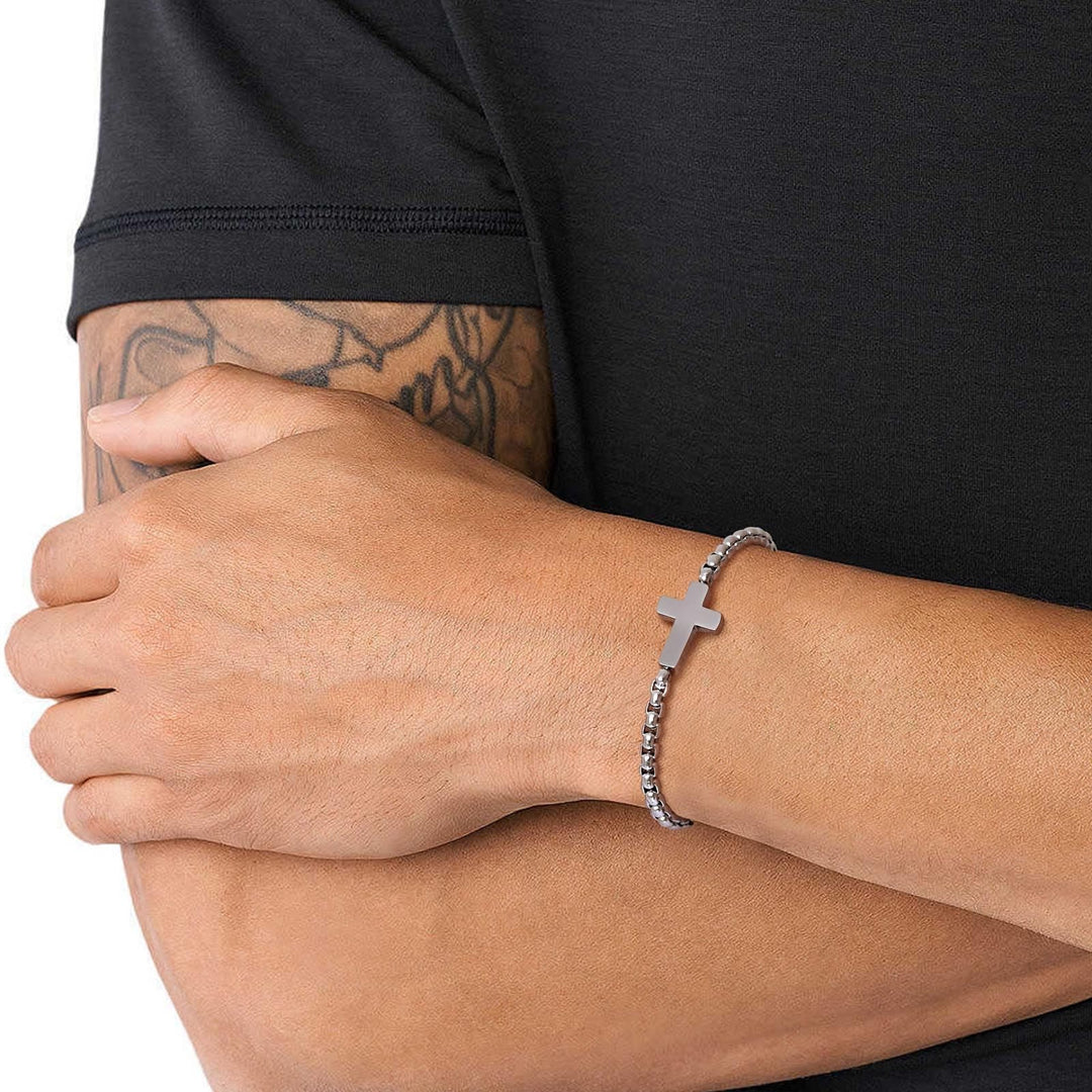 Minimalist Cross Chain Bracelets: Two Colors with Blessing Card