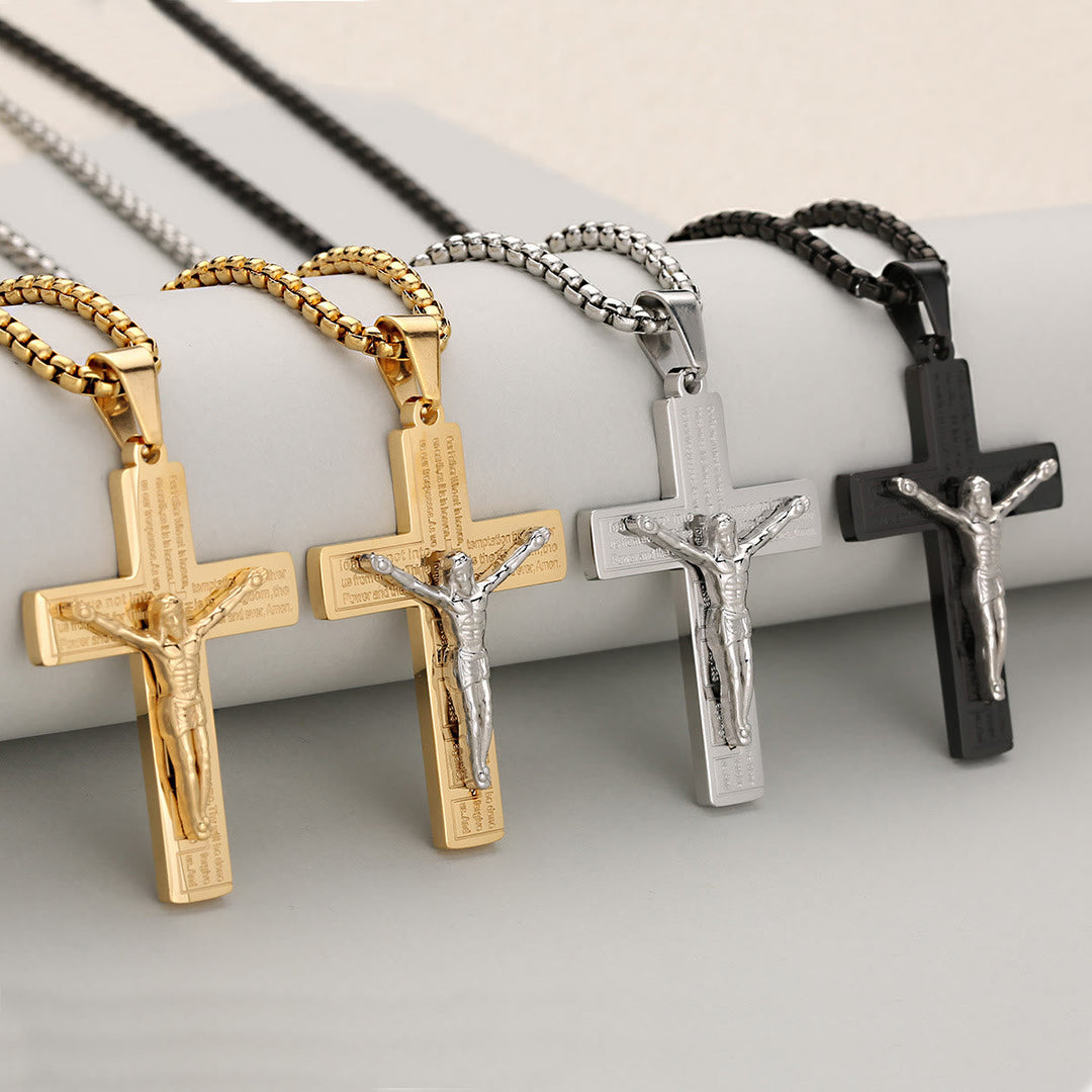 Elegant Crucifix Necklace Symbol of Devotion Available in Four Shades