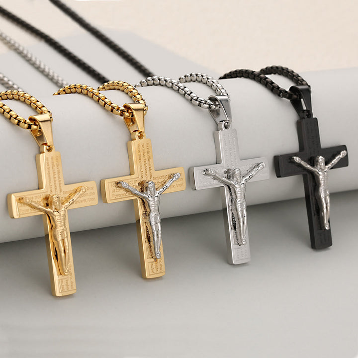 Elegant Crucifix Necklace Symbol of Devotion Available in Four Shades