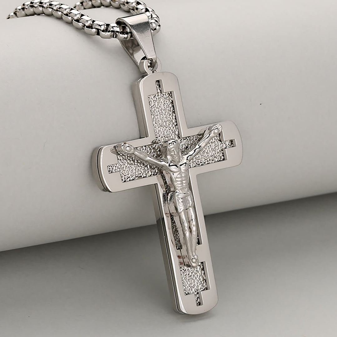 Polished Crucifix Pendant Necklace Available in Four Timeless Color Styles