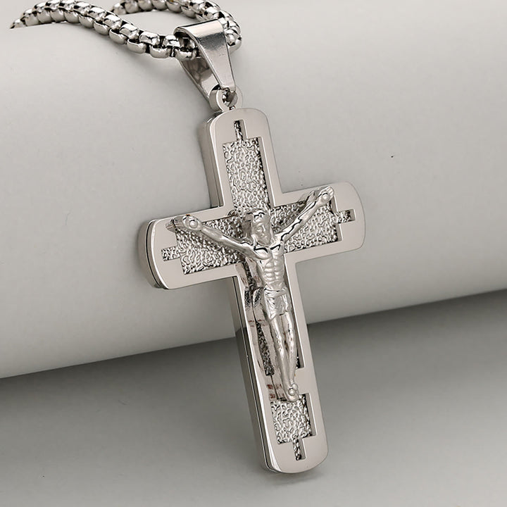 Polished Crucifix Pendant Necklace Available in Four Timeless Color Styles