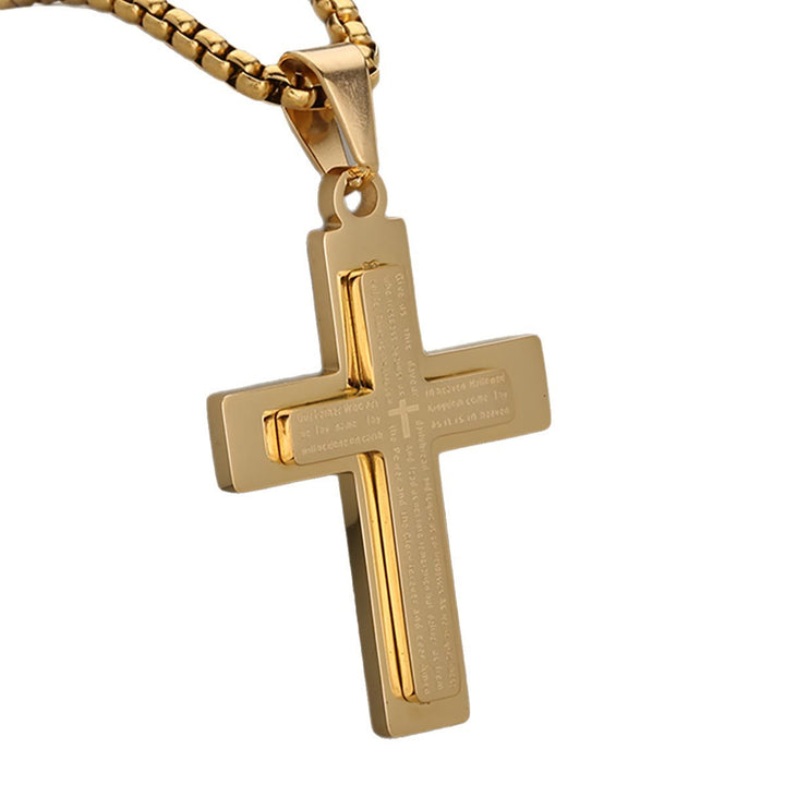 Minimalist Tricolor Cross Necklace Embodying Faith and Simplicity
