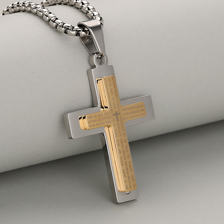 Minimalist Tricolor Cross Necklace Embodying Faith and Simplicity